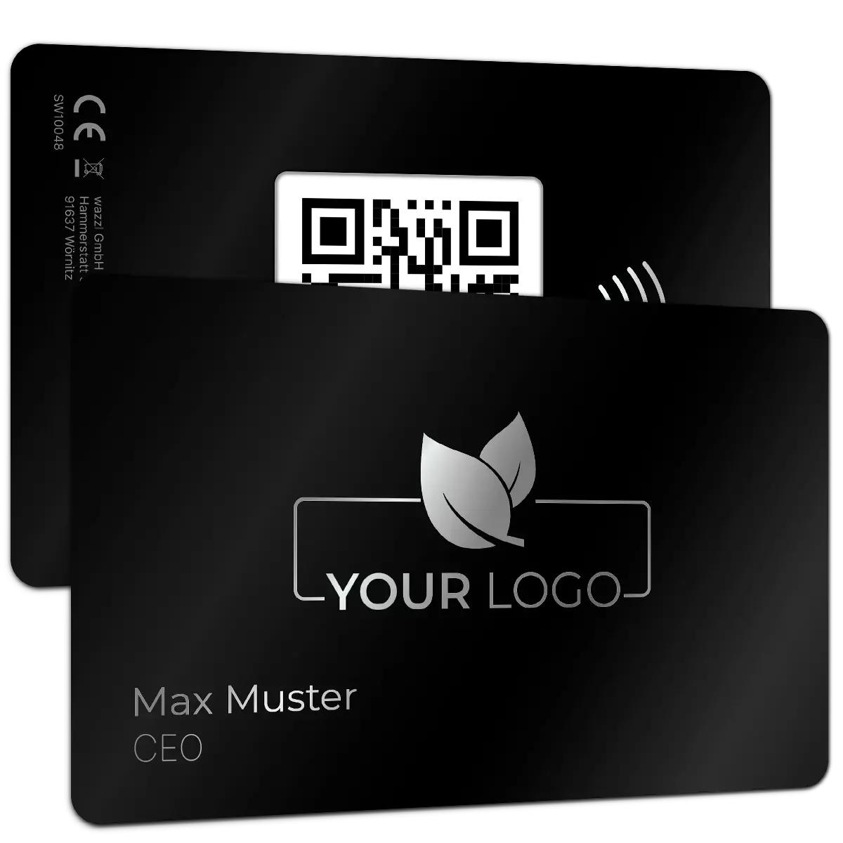 personalisierbare Anthrazit Laser-Metallkarte - Digitale Visitenkarte NFC